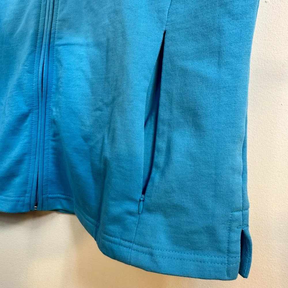 Southpointe Womens XL Blue Full Zip Mock Neck Cotton Blend Vest Pockets